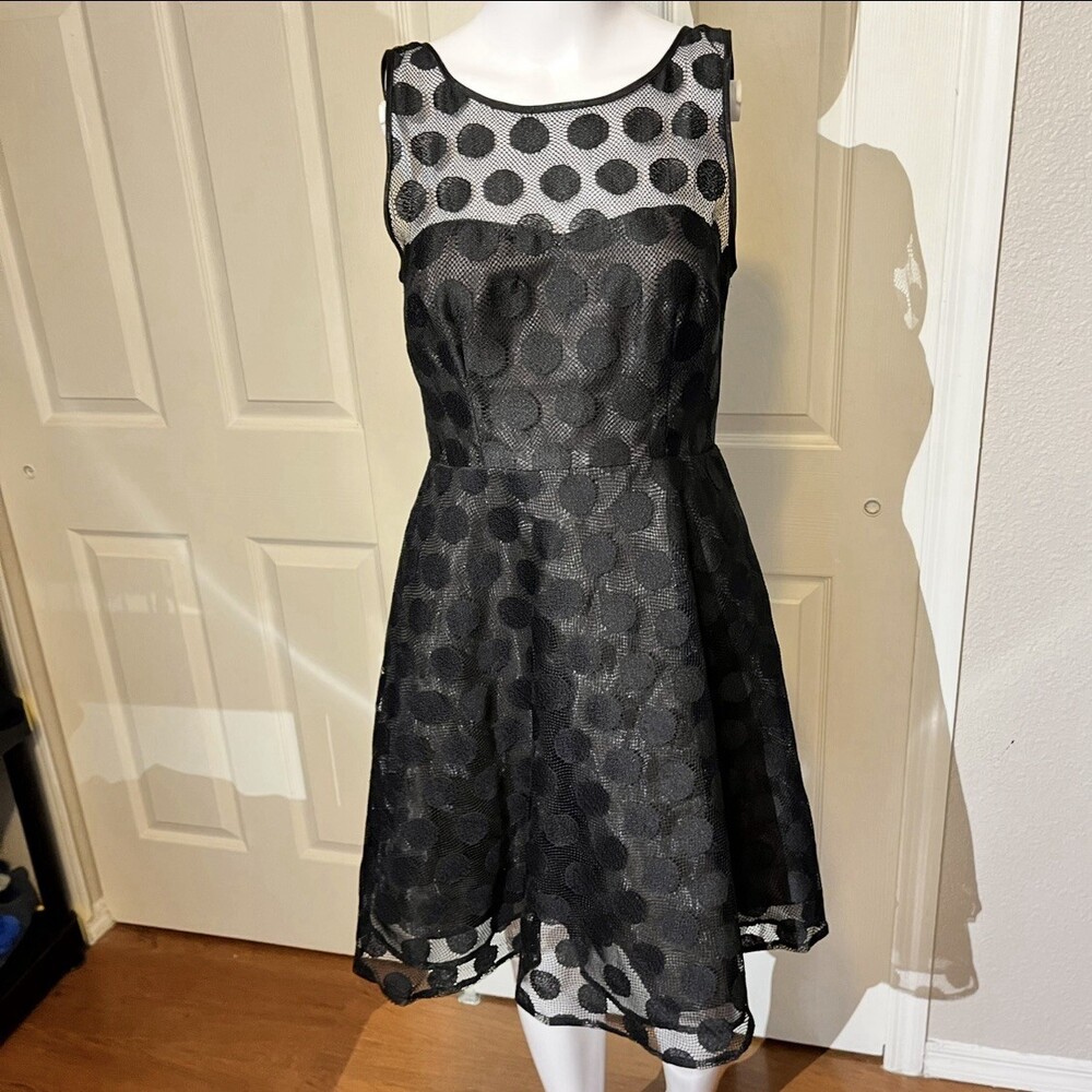 Vintage Betsey Johnson Dress Dotted Sleeveless Women 2 Y2K Cocktail Party